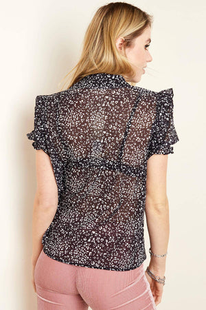 Bluza Dama Office - Semitransparenta - Neagra-3