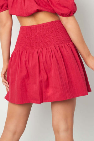 Fusta Mini din Bumbac - Alba, Albastra, Rosie-6