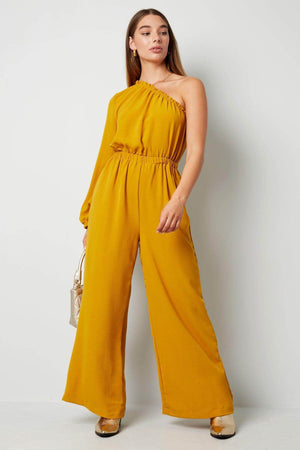 Salopeta Office cu un umar de culoare, Bordeaux, Verde, Galben-Mustar-4