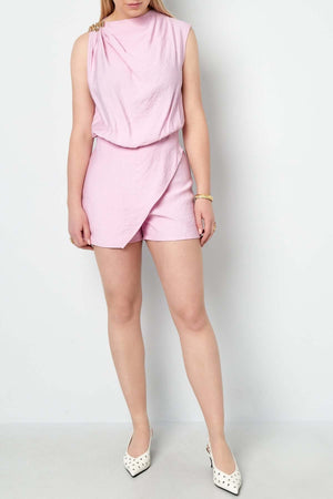 Salopeta Joyful Playsuit - Alb, Roz-3