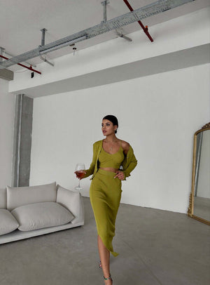 Set Dama - Fusta, Top, Jacheta - Olive-8