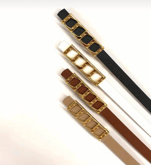 Curea Dama - Catarama tip Fagure - Alb, Crem, Maro, Negru-1