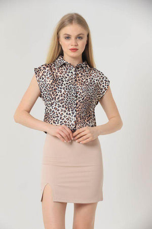 Bluza Dama tip Camasa Scurta Model Animal Print-5