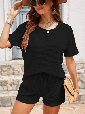 Set Dama din Bumbac - Pantalon scurt si Bluza-4