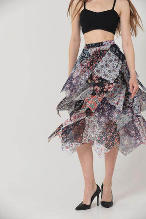 Fusta Dama Midi ,Multicolor in Carouri-3