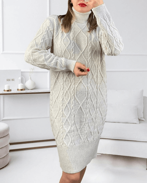 Rochie Crem Midi Tricot-6