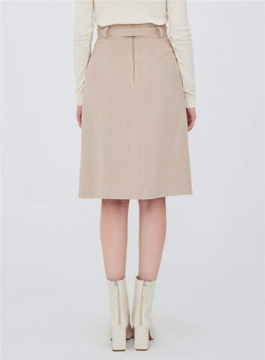 Fusta Midi din Bumbac cu Buzunare-2