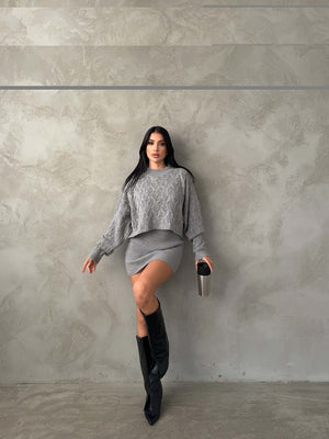 Set din lana, rochita si bluza-5