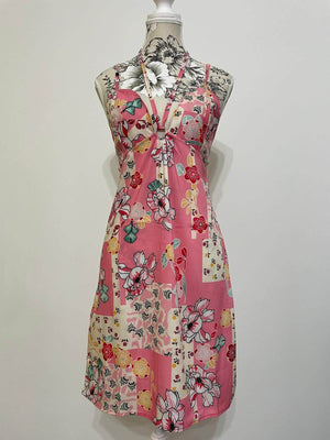 Rochita de vara - Dama - model floral - Roz-5