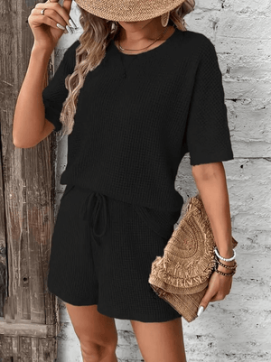 Set Dama din Bumbac - Pantalon scurt si Bluza-6