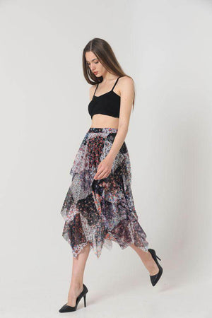 Fusta Dama Midi ,Multicolor in Carouri-5