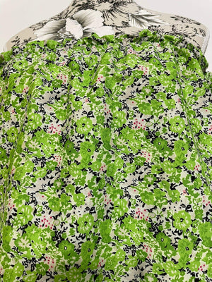 Bluza pe Umeri - model Floral - Verde-4
