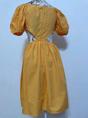 Rochie Bumbac Office - Galbena-3