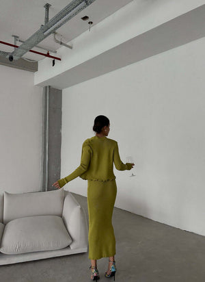 Set Dama - Fusta, Top, Jacheta - Olive-5