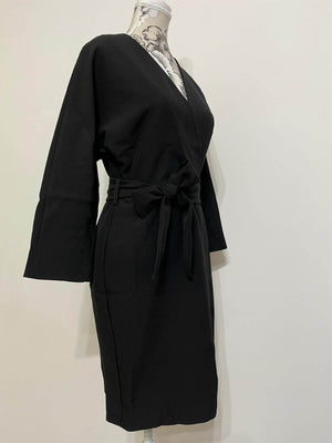Rochie Office Satinata - Neagra-1