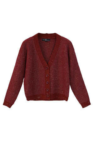 Cardigan Rosu cu scilipici-1