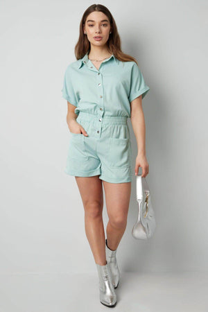 Salopeta "Andreea", cu Pantalon Scurt (Fuchsia, Lavanda, Verde)-6