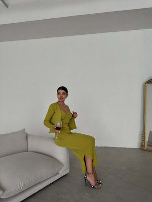 Set Dama - Fusta, Top, Jacheta - Olive-6