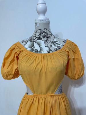 Rochie Bumbac Office - Galbena-4