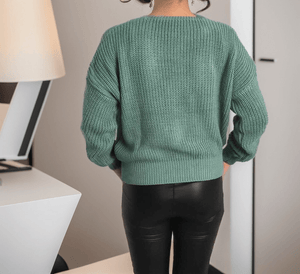Cardigan cu Nasturi - Verde-Deschis2