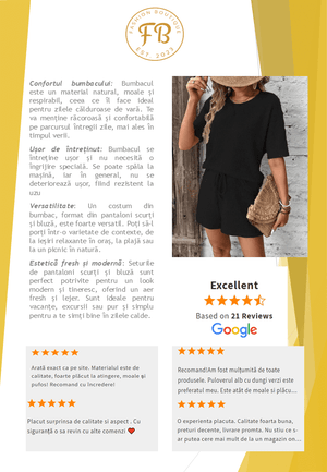 Set Dama din Bumbac - Pantalon scurt si Bluza-2