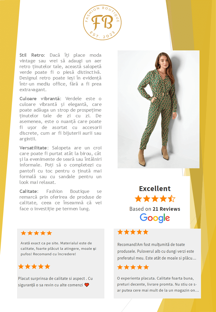 Salopeta Office Retro de culoare Verde-2