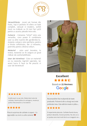 Set Dama - Fusta, Top, Jacheta - Olive-4