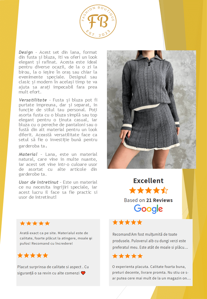 Set Dama din Lana (Fusta & Bluza)-2