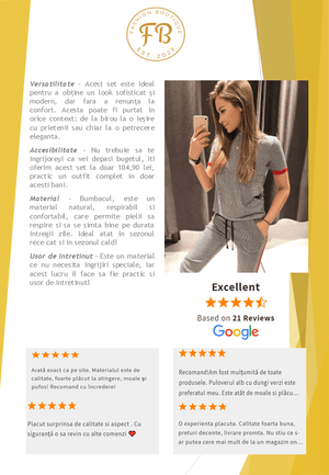 Set Office din Bumbac - Pantalon & Bluza-2