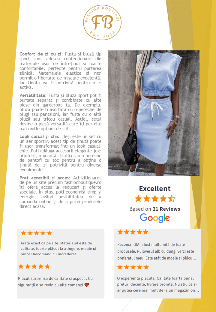 Set din Bumbac, Fusta & Bluza Sport-2