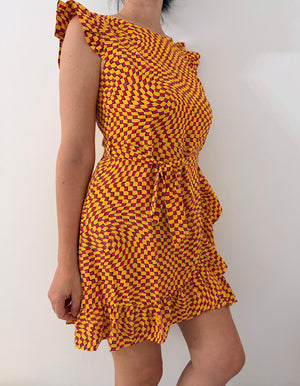 Rochie Office Retro Orange-00