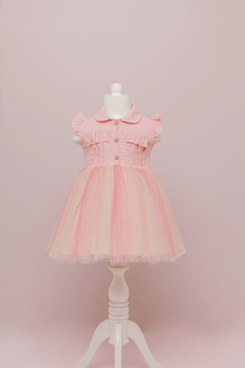 Rochita fetite Tulle roz deschis