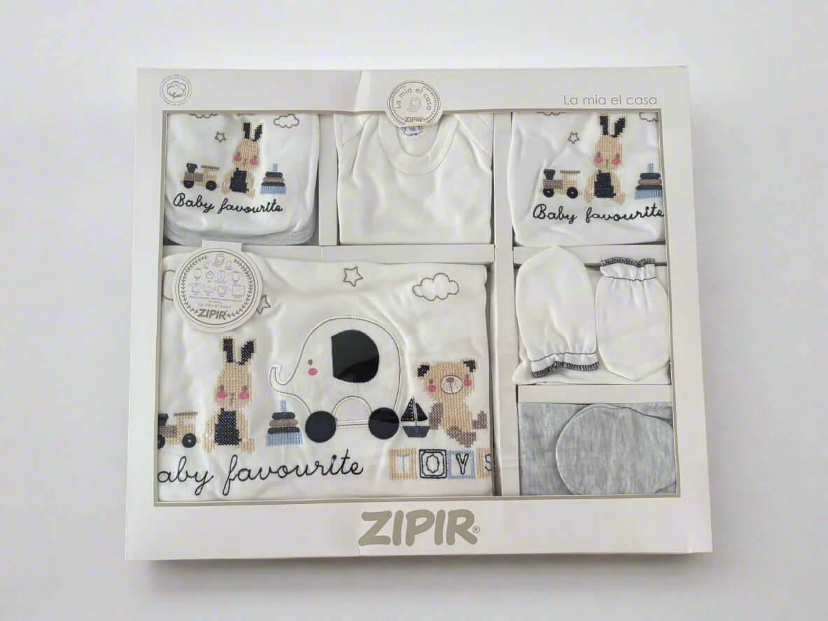 Set 10 piese nou nascuti Baietei - Elefantel Negru