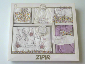 Set 10 piese nou nascuti Fetite - Floricele si Iepurasi