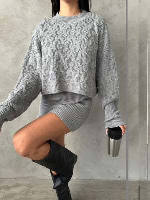 Set din lana, rochita si bluza-1