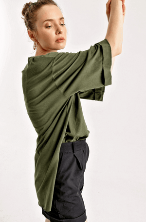 Bluza din Bumbac - Kaki-3