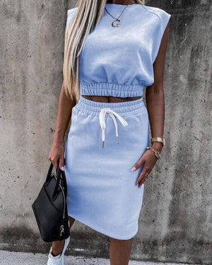 Set din Bumbac, Fusta & Bluza Sport-1