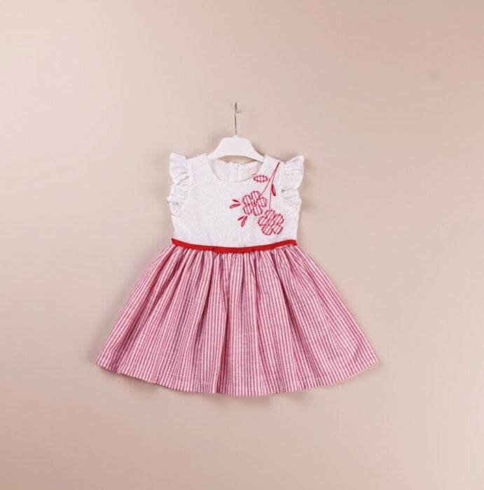 Rochita fetite cu flori de culoare alb si rosu.-1