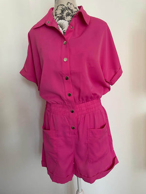 Salopeta "Andreea", cu Pantalon Scurt (Fuchsia, Lavanda, Verde)-4