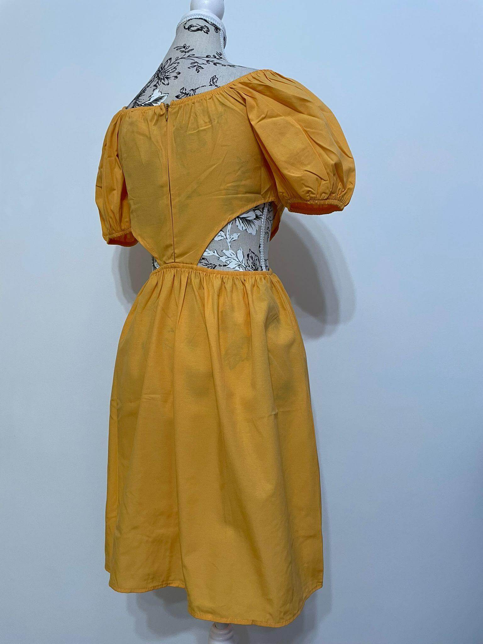 Rochie Bumbac Office - Galbena-2