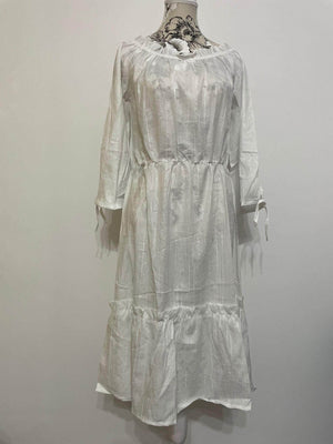 Rochie Alba subtire, pe umeri-4