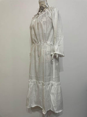 Rochie Alba subtire, pe umeri-3