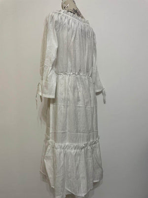 Rochie Alba subtire, pe umeri-2