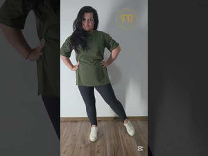 Cardigan din Lana cu Nasturi - Gri, Verde-2