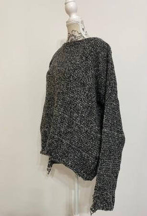 Pulover Tricot Negru cu Gri-1