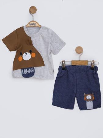 Set Baietei din 2 Piese (Pantalon, Tricou) 3-12 Luni-1