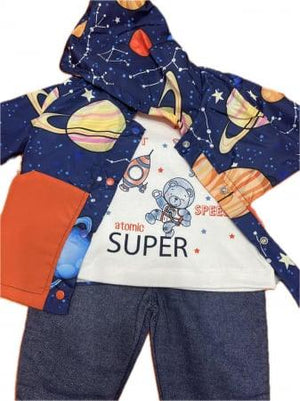 Set Baietei din 3 Piese (Pantalon, Tricou, Hainuta cu gluga)-1