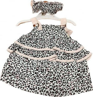 Set Fetite din 3 Piese (Pantalon, Bluza, Bentita) - model Animal Print-2