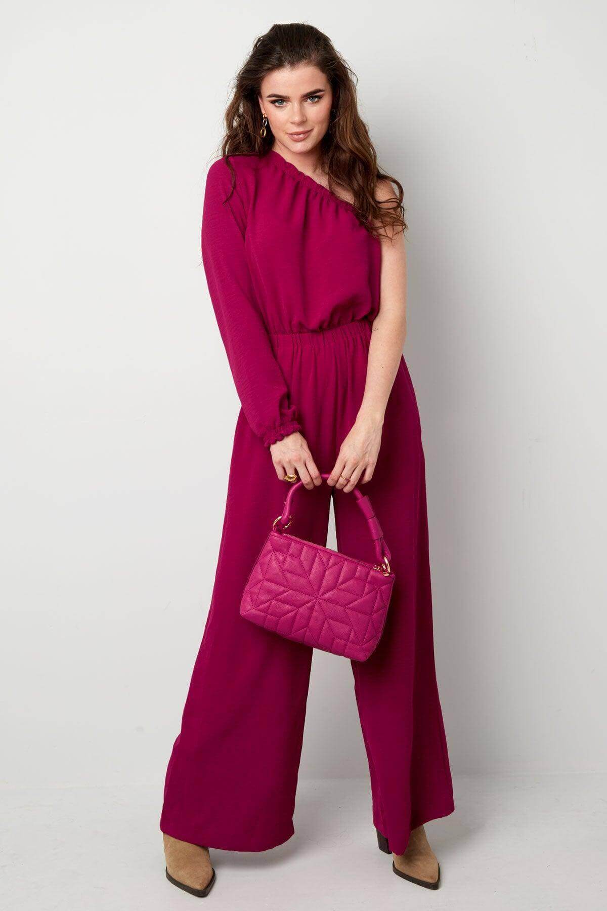 Salopeta office dama visinie cu un umar si tinuta eleganta de birou la  Fashion Boutique