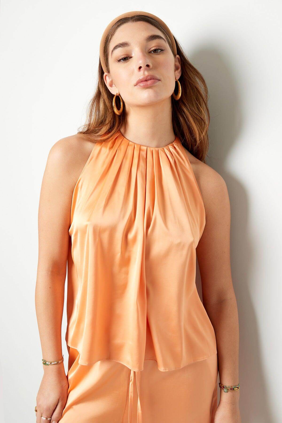 Top "Vivianne" Satinat - Champagne, Fuchsia, Mov-8